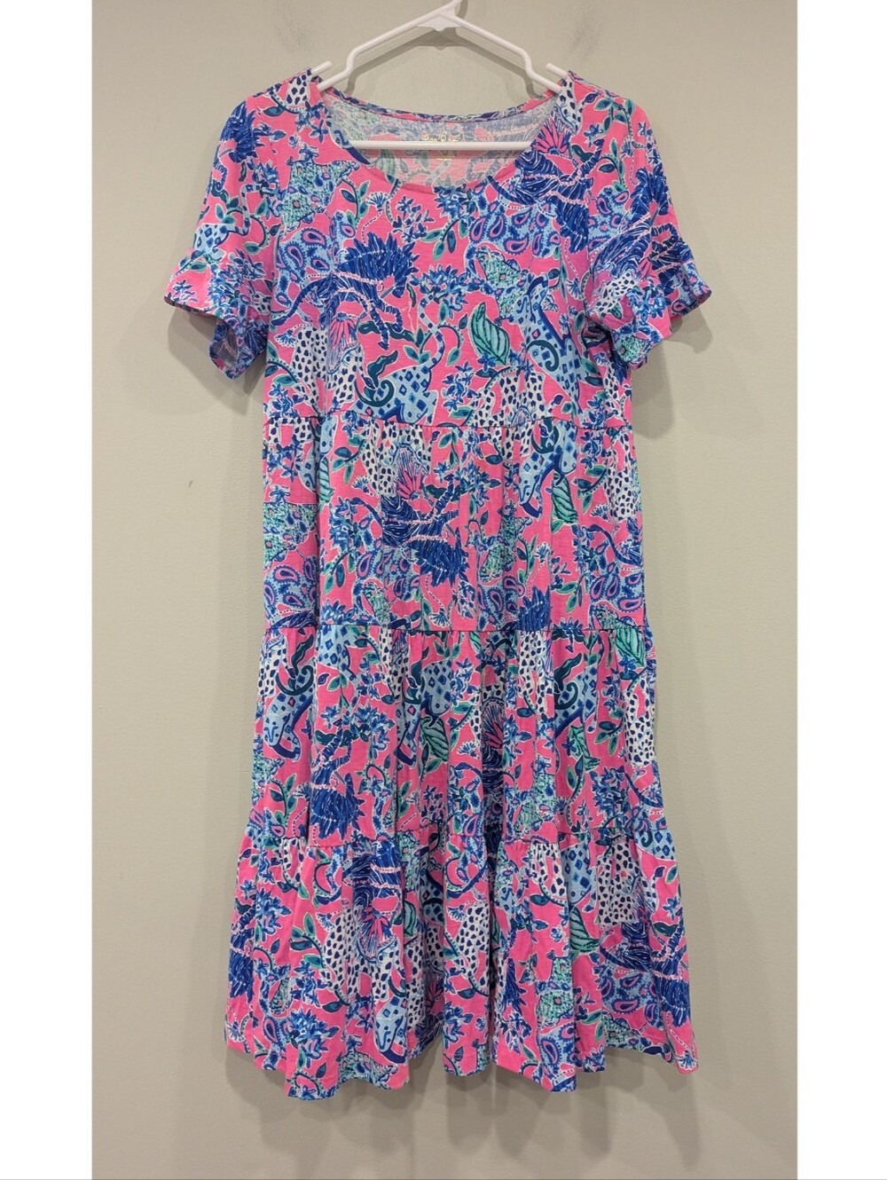 Lilly Pulitzer Jodee Swing Cotton Dress In Plumeria Pink Untamed Hearts Medium